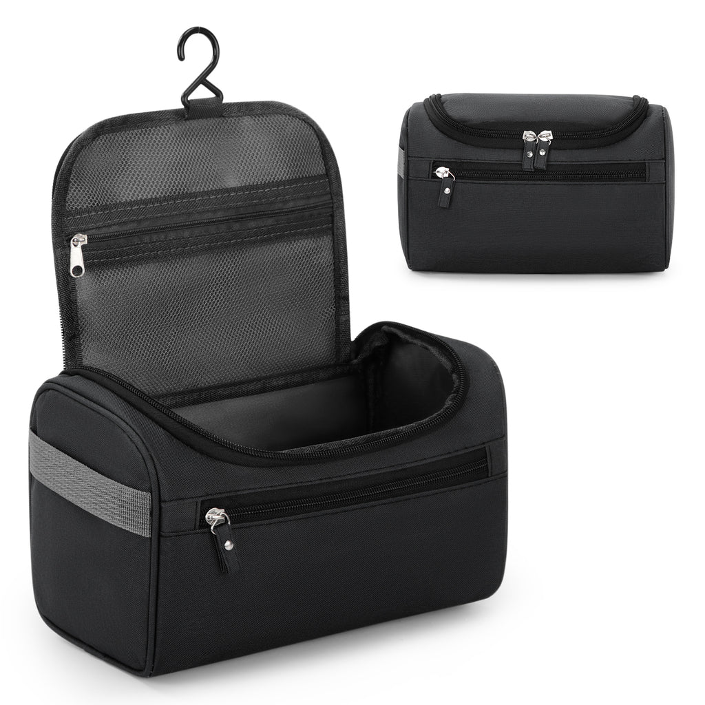 UNIWELL Hanging Toiletry Bag, Waterproof Cosmetics Bag, Bathroom Dopp Kit, Travel Toiletry Bag Shaving Bag for Men Grey