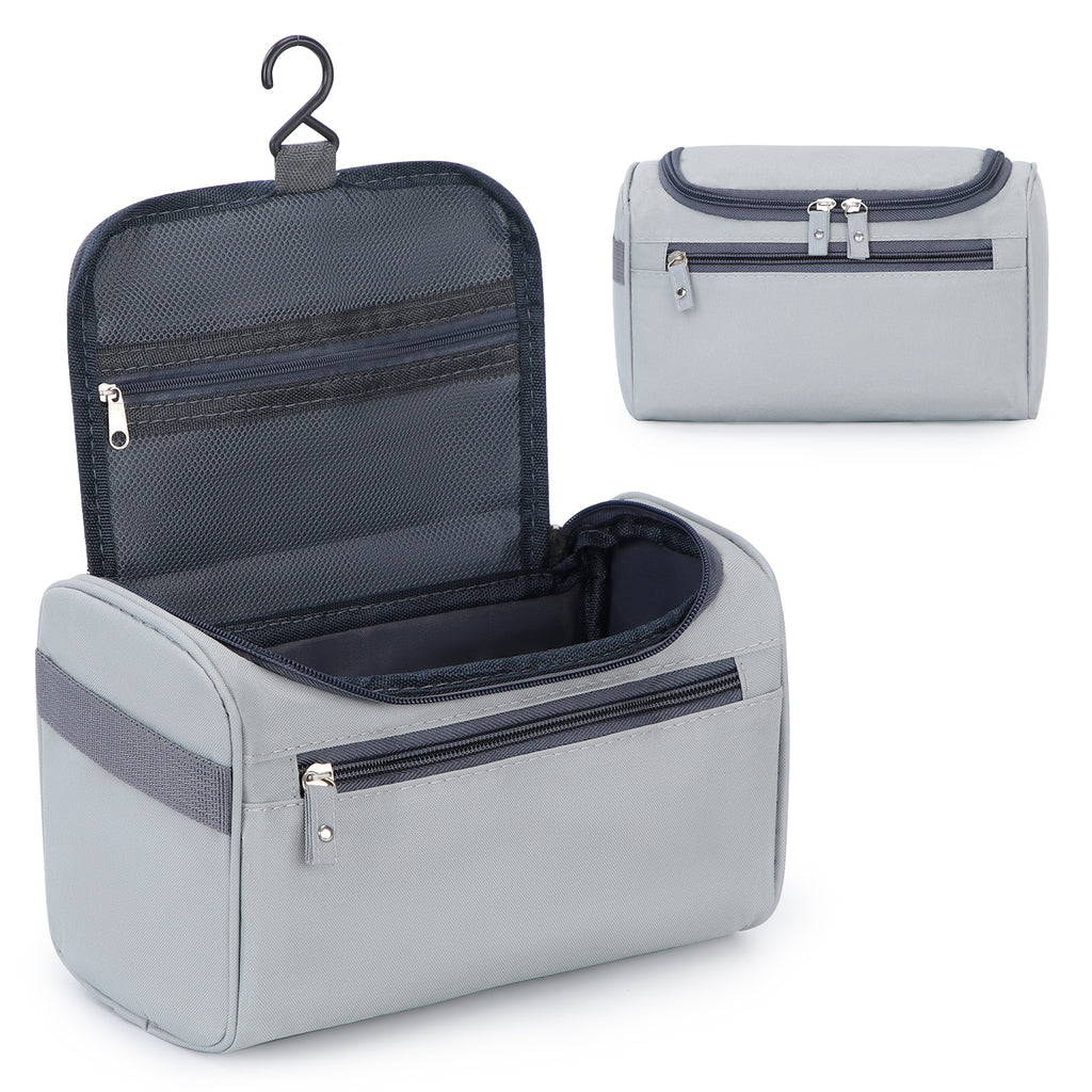 UNIWELL Hanging Toiletry Bag, Waterproof Cosmetics Bag, Bathroom Dopp Kit, Travel Toiletry Bag Shaving Bag for Men Grey