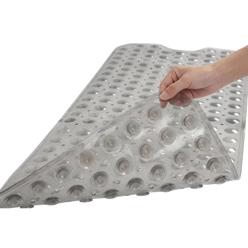 UNIWELL Bathtub Mat with Suction Cups , 40*16inch Non Slip PVC  Shower Mat ,Safety Grip Machine Washable Bathroom Mats Clear