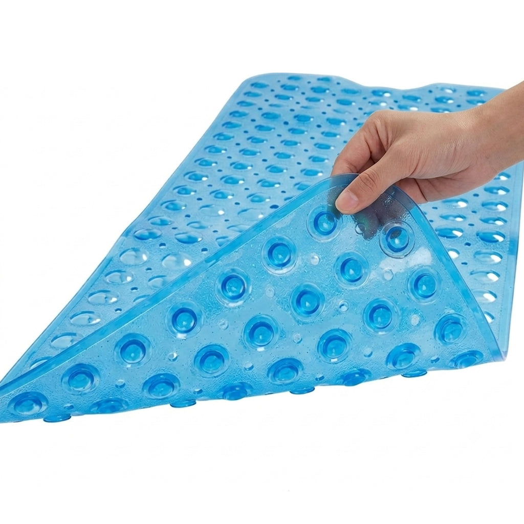 UNIWELL Bathtub Mat with Suction Cups , 40*16inch Non Slip PVC  Shower Mat ,Safety Grip Machine Washable Bathroom Mats Clear
