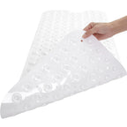 UNIWELL Bathtub Mat with Suction Cups , 40*16inch Non Slip PVC  Shower Mat ,Safety Grip Machine Washable Bathroom Mats Clear