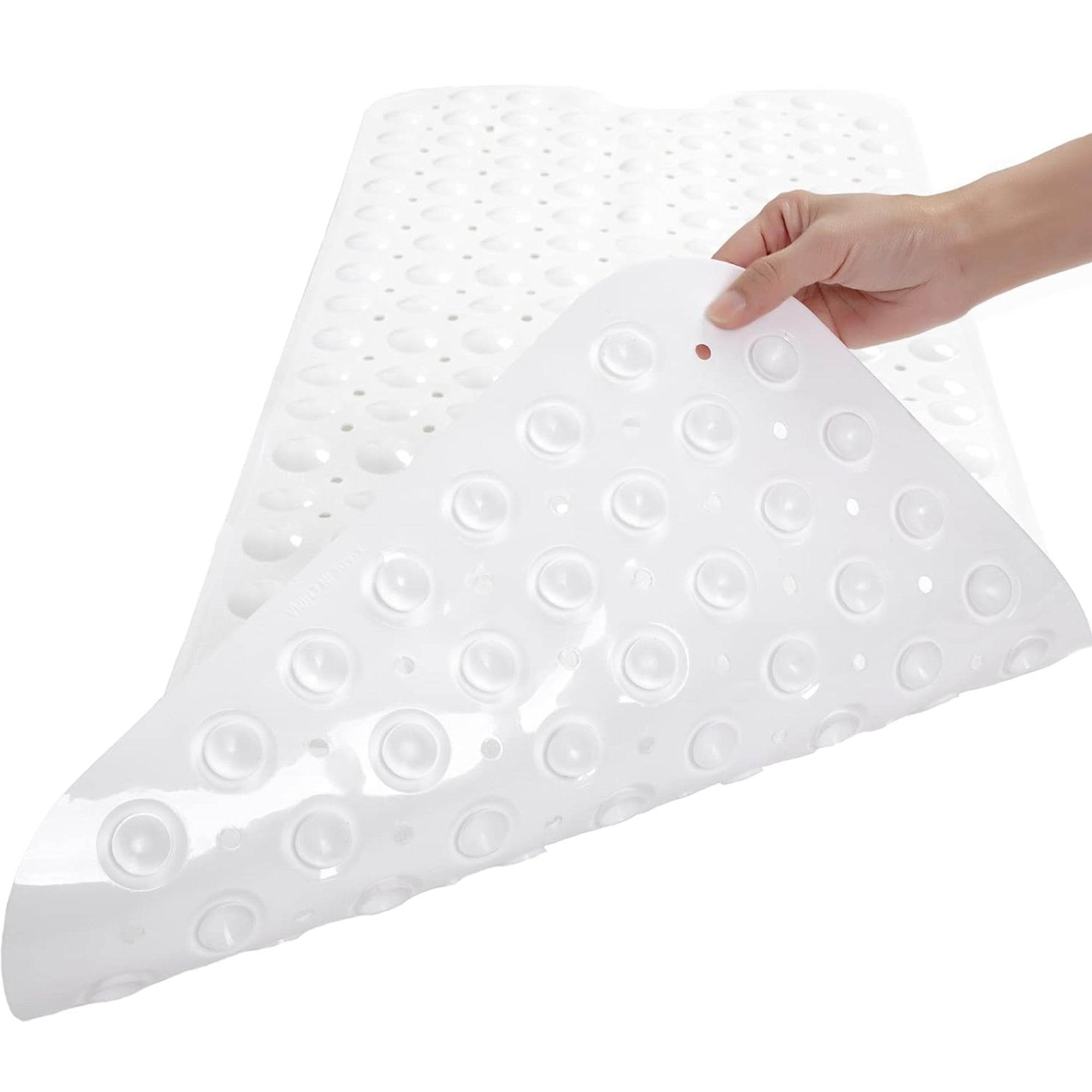 UNIWELL Bathtub Mat with Suction Cups , 40*16inch Non Slip PVC  Shower Mat ,Safety Grip Machine Washable Bathroom Mats Clear