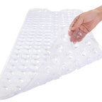 UNIWELL Bathtub Mat with Suction Cups , 40*16inch Non Slip PVC  Shower Mat ,Safety Grip Machine Washable Bathroom Mats Clear