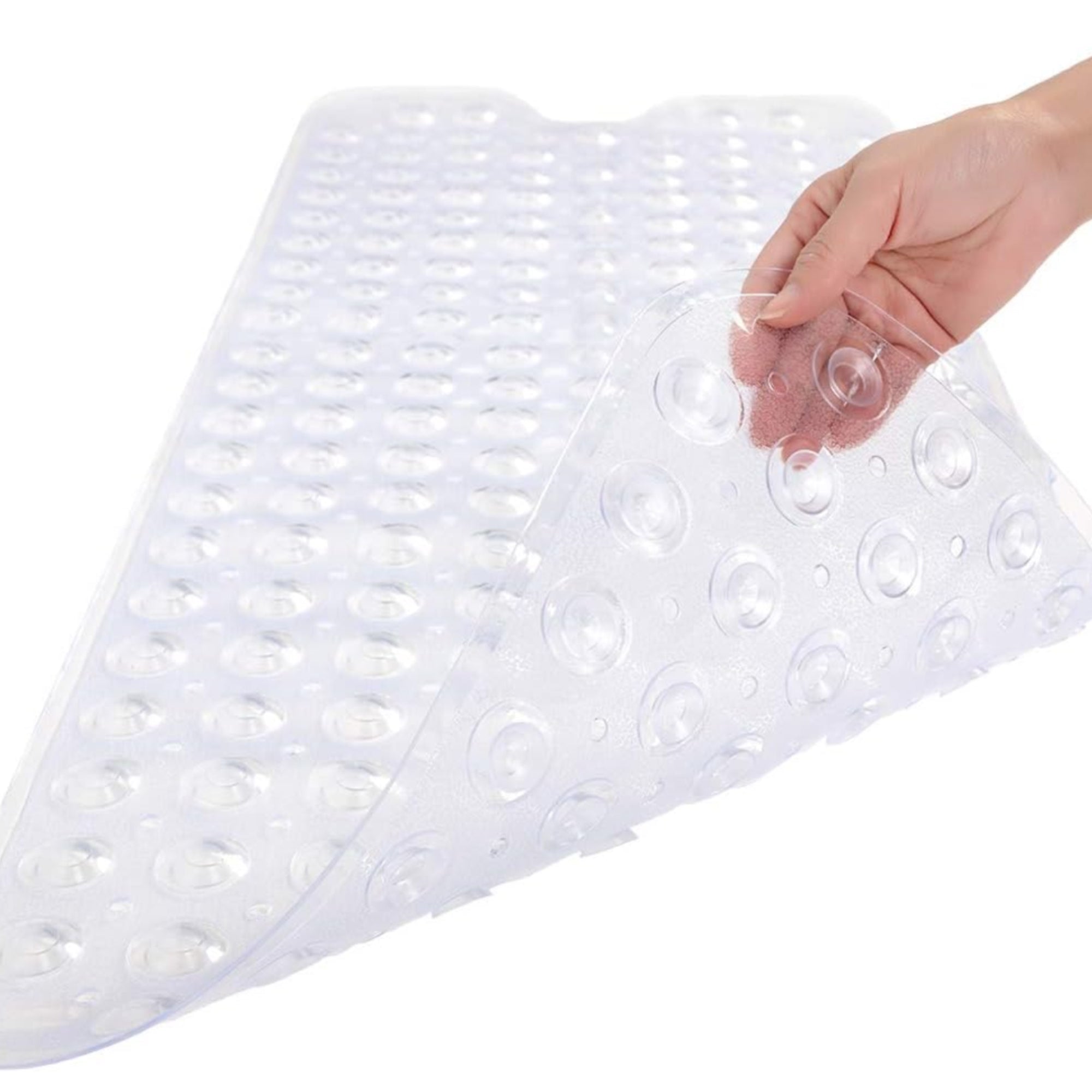 UNIWELL Bathtub Mat with Suction Cups , 40*16inch Non Slip PVC  Shower Mat ,Safety Grip Machine Washable Bathroom Mats Clear