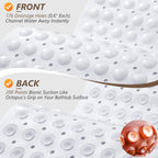 UNIWELL Bathtub Mat with Suction Cups , 40*16inch Non Slip PVC  Shower Mat ,Safety Grip Machine Washable Bathroom Mats Clear