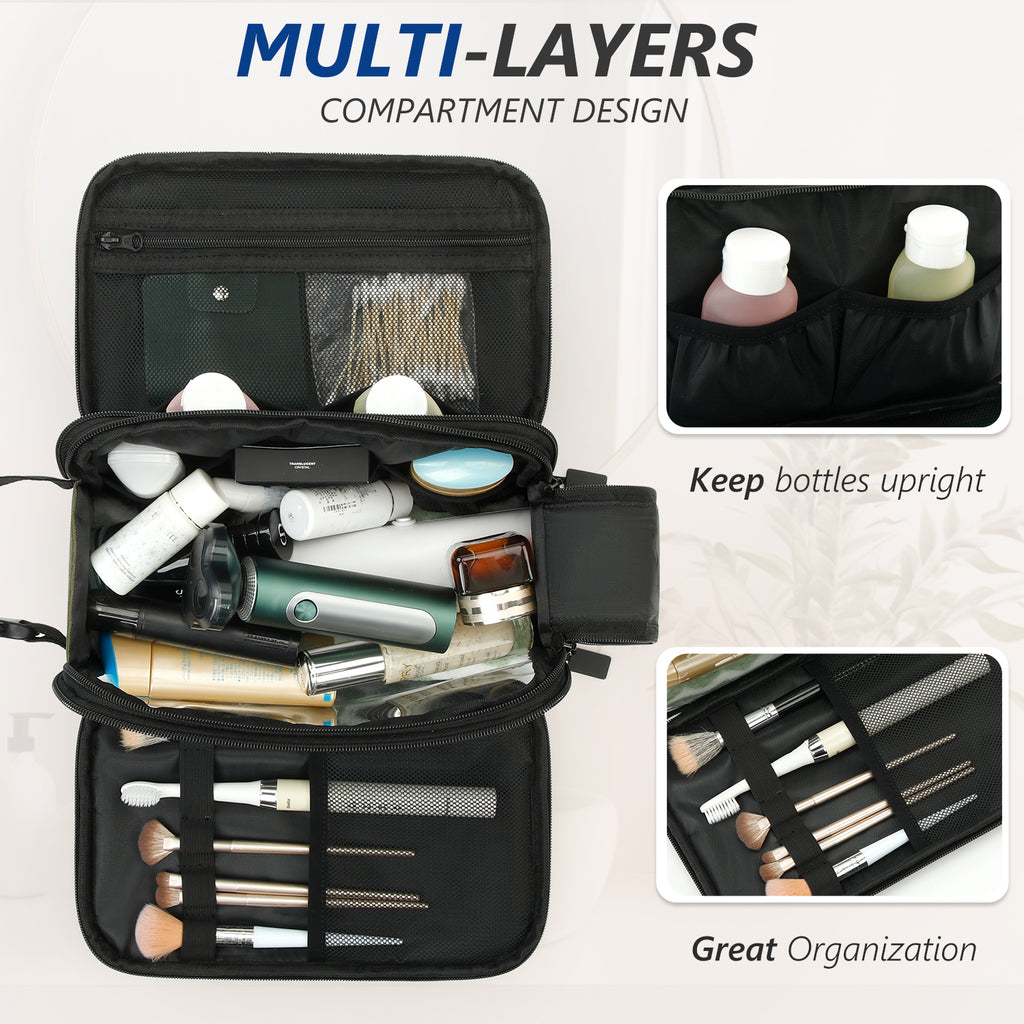 UNIWELL Toiletry Bag for Men, Travel Shaving Dopp Kit, Water Resistant Travel Bag Toiletries Organizer for Grooming with Divider, Cosmetic Bag Pouch