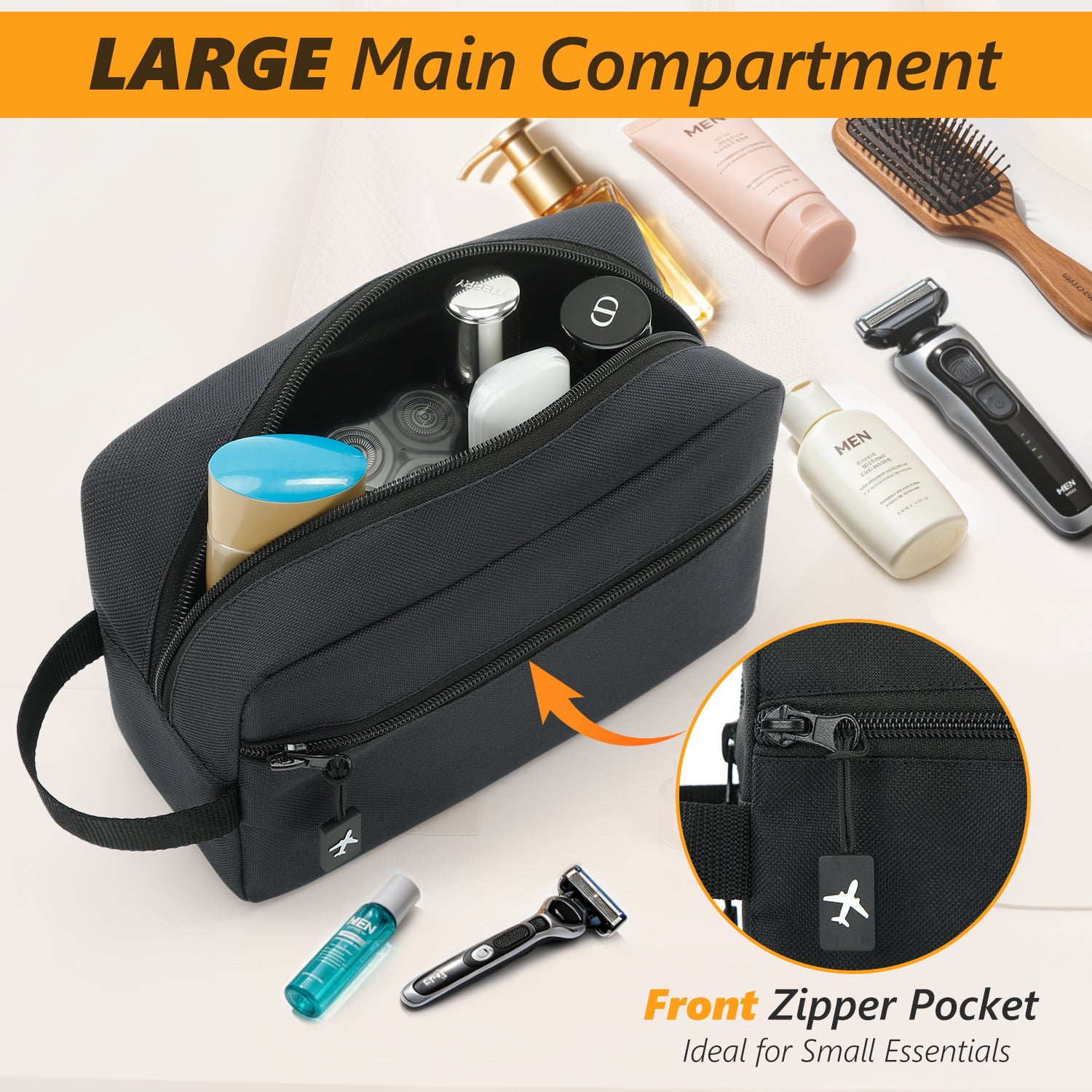 UNIWELL Travel Toiletry Bag for Men - Hanging Toiletries Bag Water Resistant  Shaving Bag with Large Capacity for Travel Blue