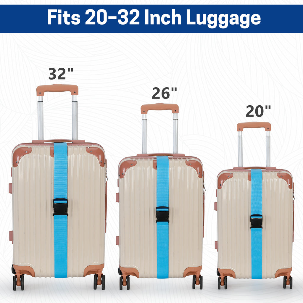UNIWELL 4 Pack Adjustable Luggage Straps for Suitcases - Heavy Duty Travel Belt with Quick Release Buckle