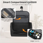UNIWELL Hanging Toiletry Bag, Waterproof Cosmetics Bag, Bathroom Dopp Kit, Travel Toiletry Bag Shaving Bag for Men Grey