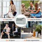 UNIWELL Hanging Toiletry Bag, Waterproof Cosmetics Bag, Bathroom Dopp Kit, Travel Toiletry Bag Shaving Bag for Men Grey