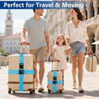 UNIWELL 4 Pack Adjustable Luggage Straps for Suitcases - Heavy Duty Travel Belt with Quick Release Buckle