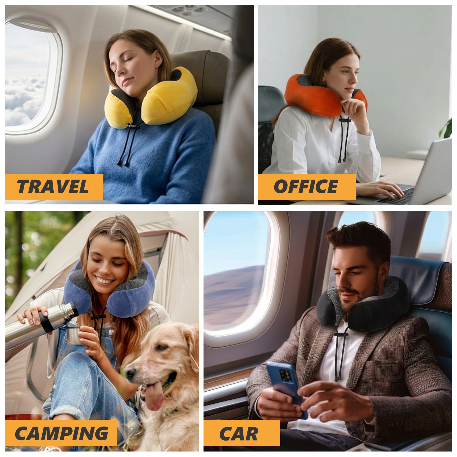 UNIWELL Neck Pillow for Traveling Memory Foam Lightweight Cooling Neck Pillows for for Adults Pink