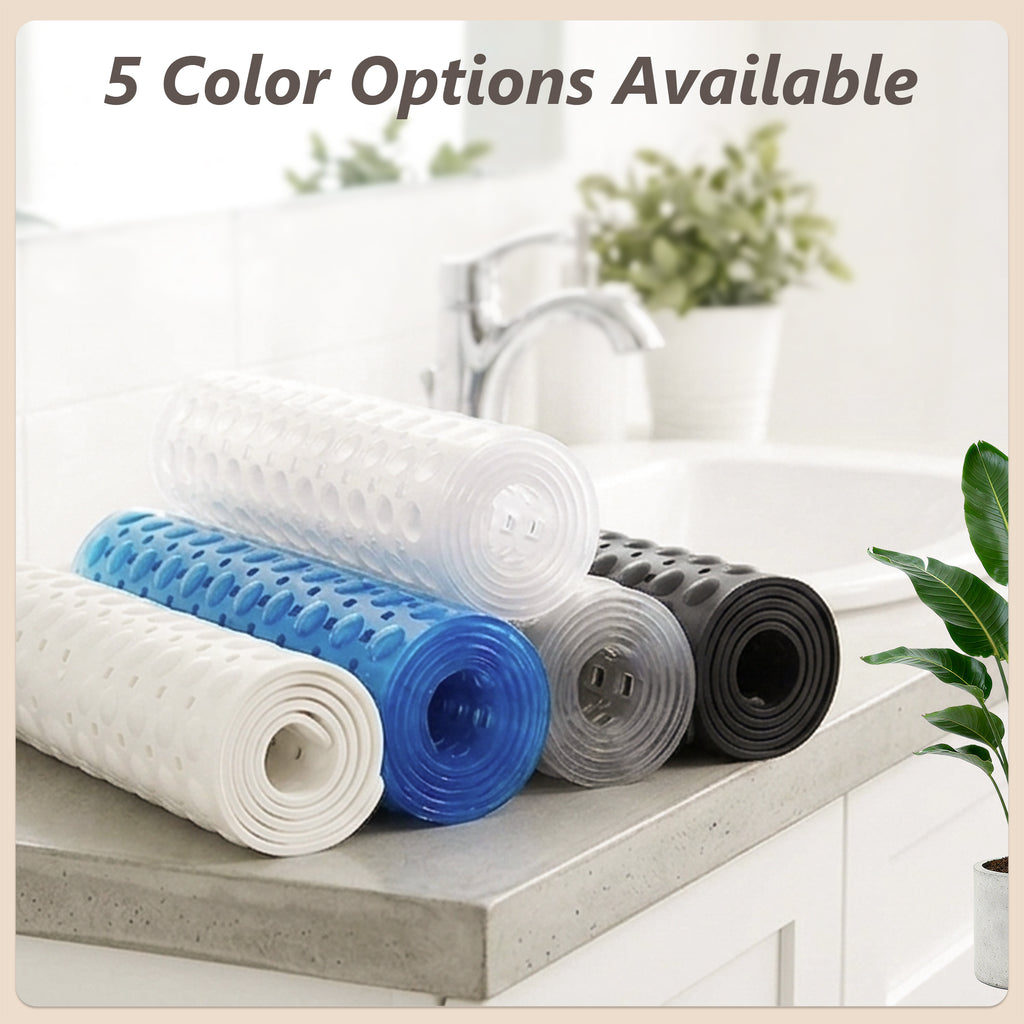 UNIWELL Bathtub Mat with Suction Cups , 40*16inch Non Slip PVC  Shower Mat ,Safety Grip Machine Washable Bathroom Mats Clear