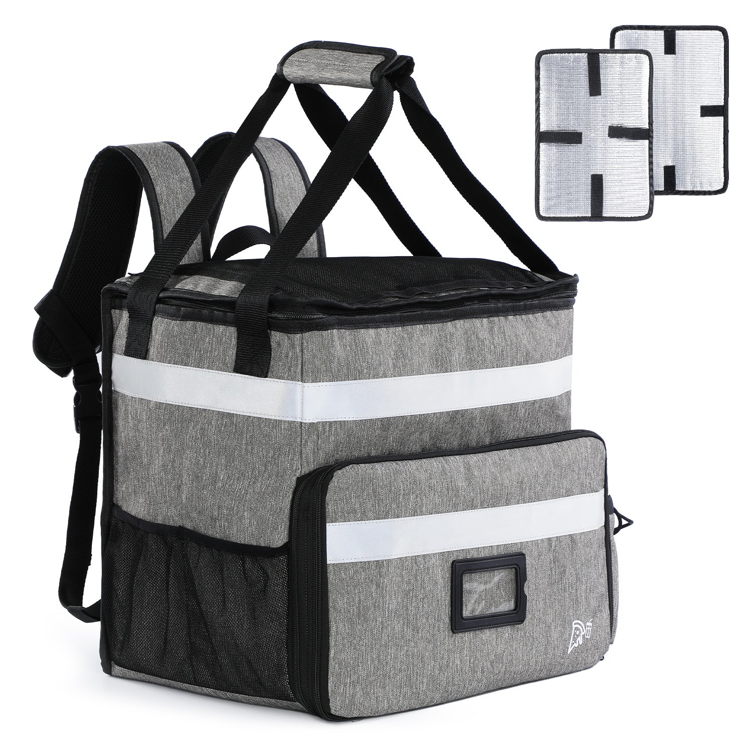 UNIWELL Insulated Food Delivery Backpack, Food Delivery Bag,Expandable Cooler & Hot Pizza Bags with Reflective Strip for Delivery,Camping & Beach