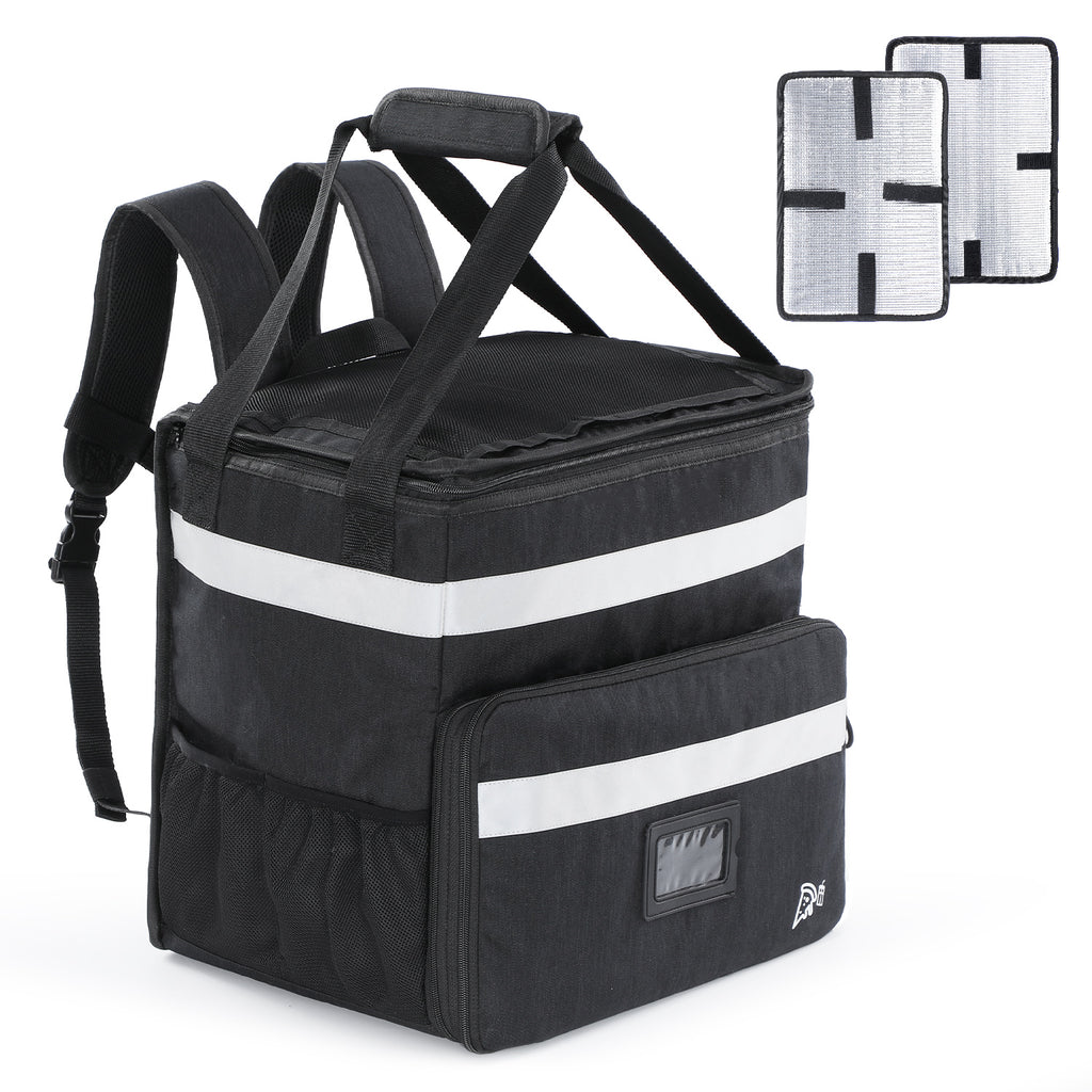 UNIWELL Insulated Food Delivery Backpack, Food Delivery Bag,Expandable Cooler & Hot Pizza Bags with Reflective Strip for Delivery,Camping & Beach
