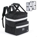 UNIWELL Insulated Food Delivery Backpack, Food Delivery Bag,Expandable Cooler & Hot Pizza Bags with Reflective Strip for Delivery,Camping & Beach