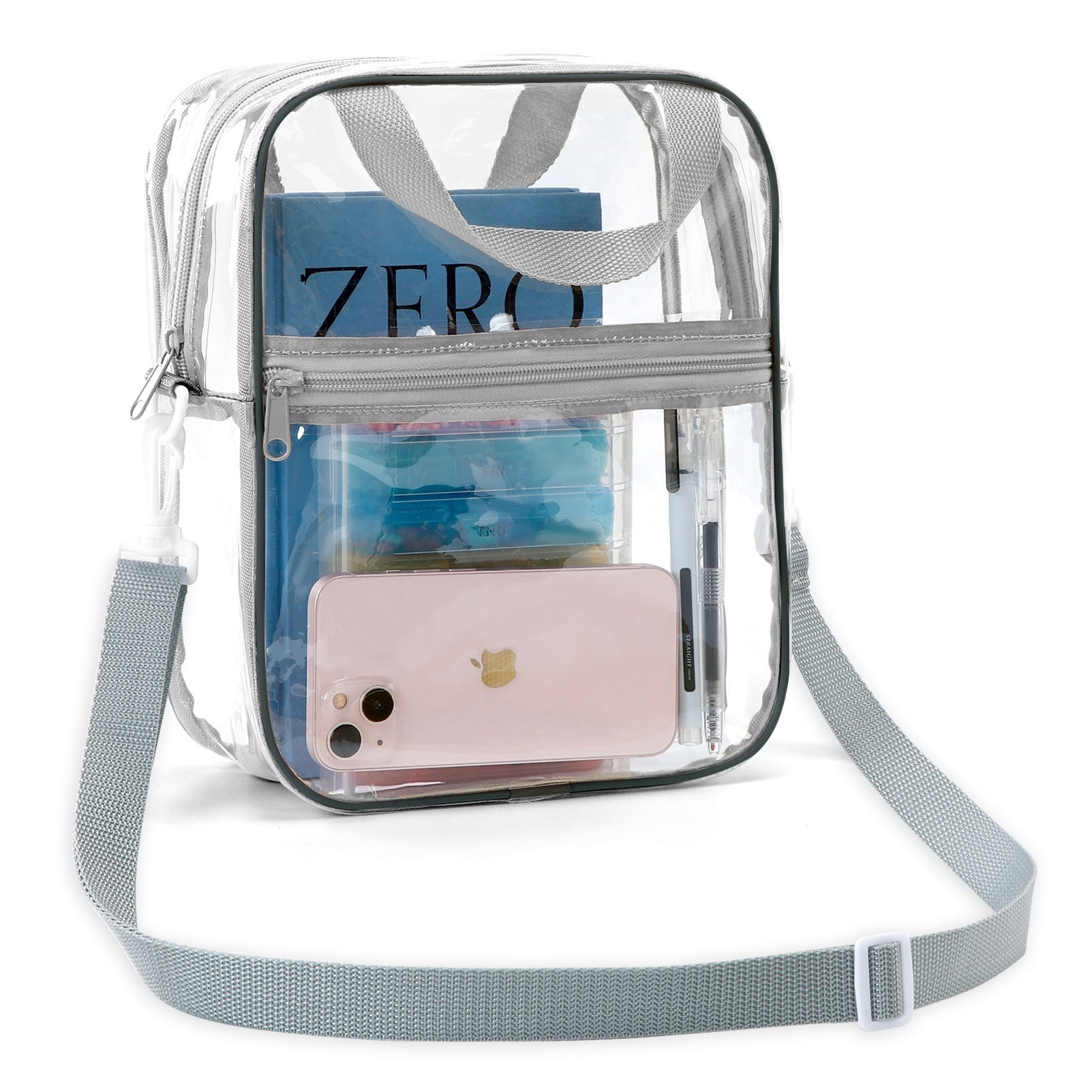 UNIWELL Clear Bag Stadium Approved, Unisex Crossbody Bag Adjustable Strap Shoulder Bags for Concerts Festival Sports Events