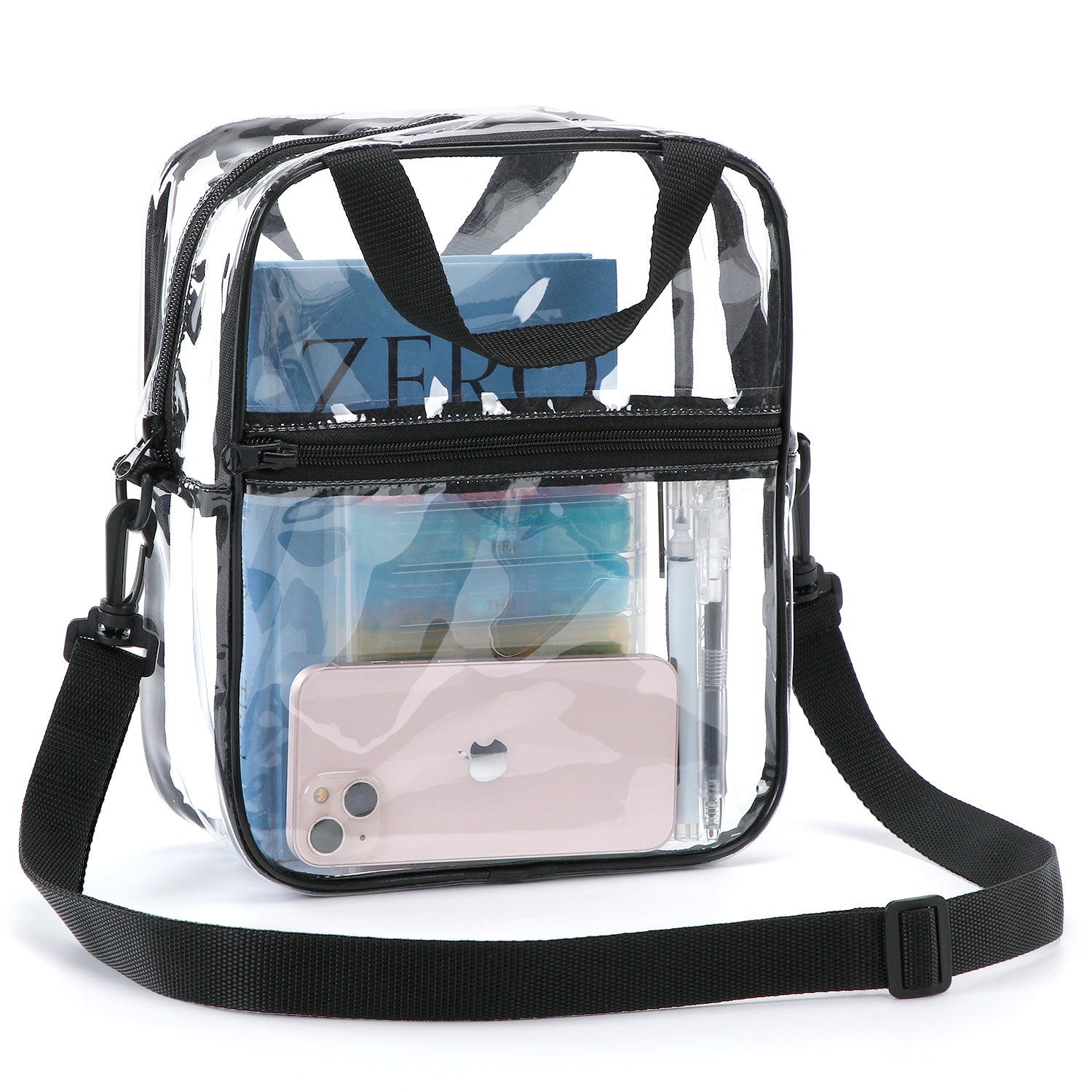 UNIWELL Clear Bag Stadium Approved, Unisex Crossbody Bag Adjustable Strap Shoulder Bags for Concerts Festival Sports Events