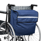 UNIWELL 18" x 16" x 8" Extra Large Wheelchair Storage Bag Waterproof Oxford Wheelchair Backpack Hanging Back Organizer with Safety Reflective Strip