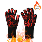 UNIWELL BBQ Gloves, Heat Resistant Cooking 1472°F Grilling Gloves for Barbecue,Fireproof, Cut-Resistant Grill Gloves