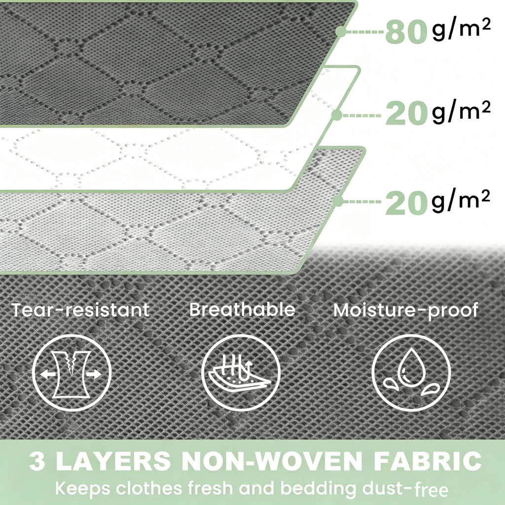UNIWELL 4 Pack 75L Under Bed Storage Containers with Reinforced Handles, Clear Lids Foldable Underbed Storage Bags for Blankets, Comforter, Bedding, Clothes