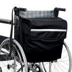 UNIWELL 18" x 16" x 8" Extra Large Wheelchair Storage Bag Waterproof Oxford Wheelchair Backpack Hanging Back Organizer with Safety Reflective Strip