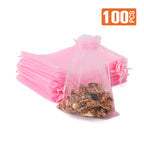 UNIWELL 100 Pcs 5x7 Inches Organza Bags Drawstring Mesh Jewelry Candy Pouches, Reusable Favor Bags for Christmas, Baby Shower, and Crafts
