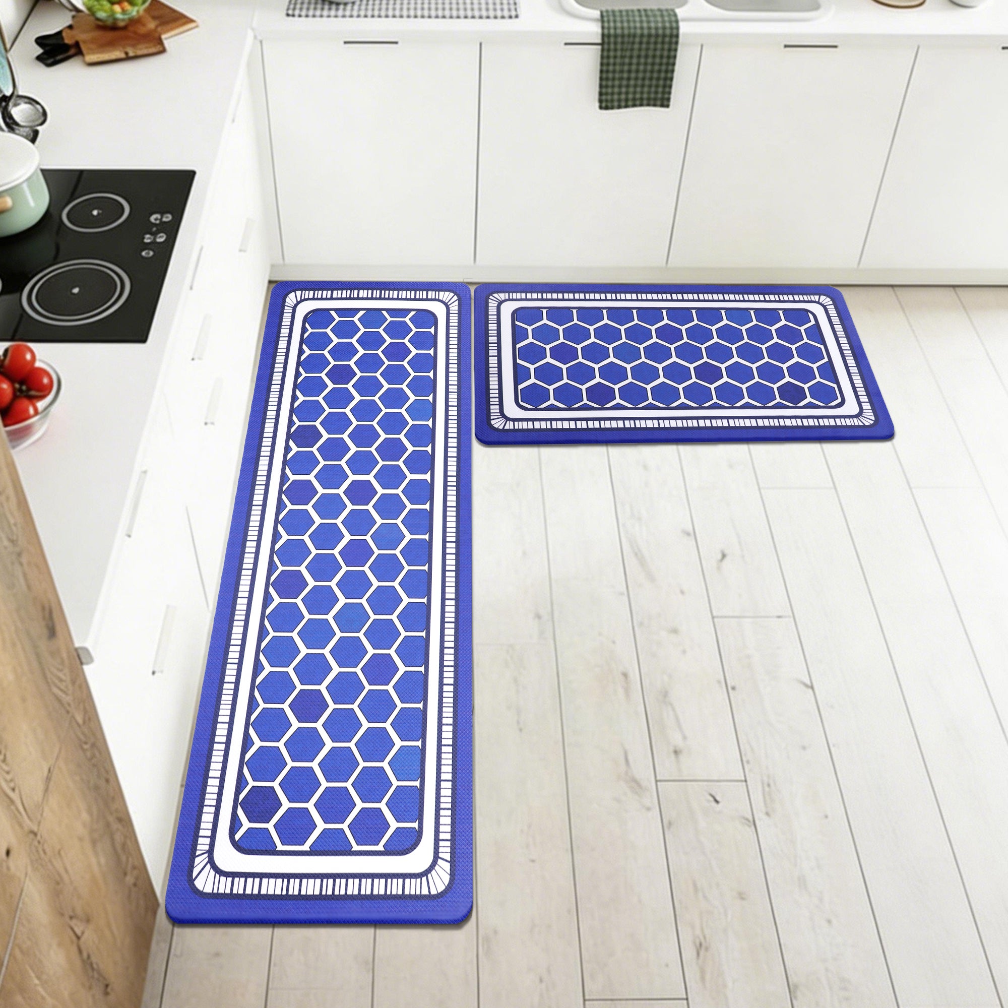 UNIWELL 2-Pack Non-Slip Kitchen Rug Set, Washable Floor Mats 17"x30"+17"x47"
