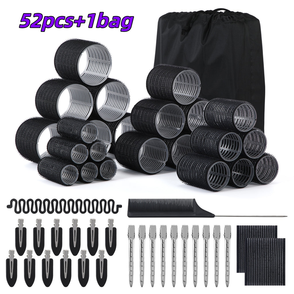 UNIWELL 52pcs Self Grip Velcro Hair Rollers, Reusable Heatless Curlers for Long Medium Short Hair, No Heat Sleep-in Salon Hairdressing Set