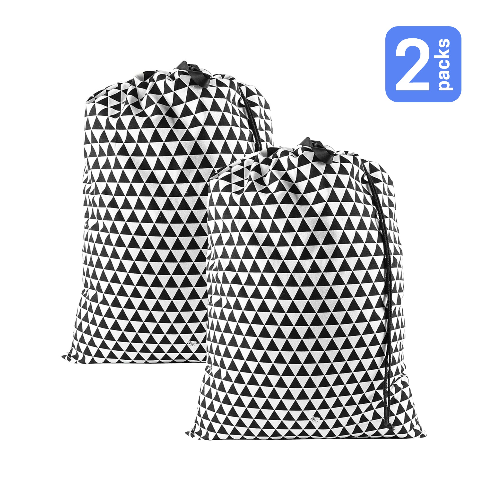 UNIWELL 2 Pack Extra Large Heavy Duty Washable Drawstring Laundry Bags for Home, Dorm, Travel and Gym Clothes