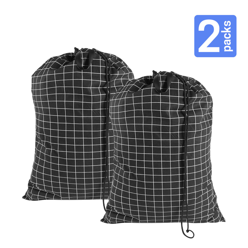 UNIWELL 2 Pack Extra Large Heavy Duty Washable Drawstring Laundry Bags for Home, Dorm, Travel and Gym Clothes