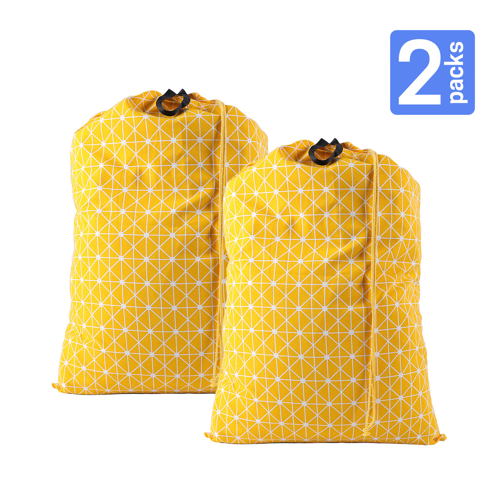 UNIWELL 2 Pack Extra Large Heavy Duty Washable Drawstring Laundry Bags for Home, Dorm, Travel and Gym Clothes