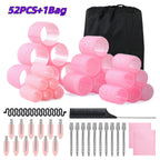 UNIWELL 52pcs Self Grip Velcro Hair Rollers, Reusable Heatless Curlers for Long Medium Short Hair, No Heat Sleep-in Salon Hairdressing Set