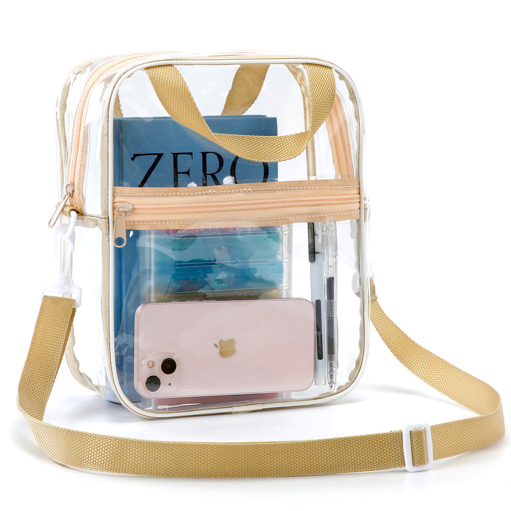 UNIWELL Clear Bag Stadium Approved, Unisex Crossbody Bag Adjustable Strap Shoulder Bags for Concerts Festival Sports Events