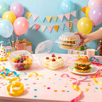 UNIWELL 50/100packs 5x5 Inch Clear Plastic Food Container ,Clamshell Takeout Trays Disposable Plastic Hinged Lids Dessert Food Container for Hamburgers,Cakes,Sandwiches,Pasta,Chips