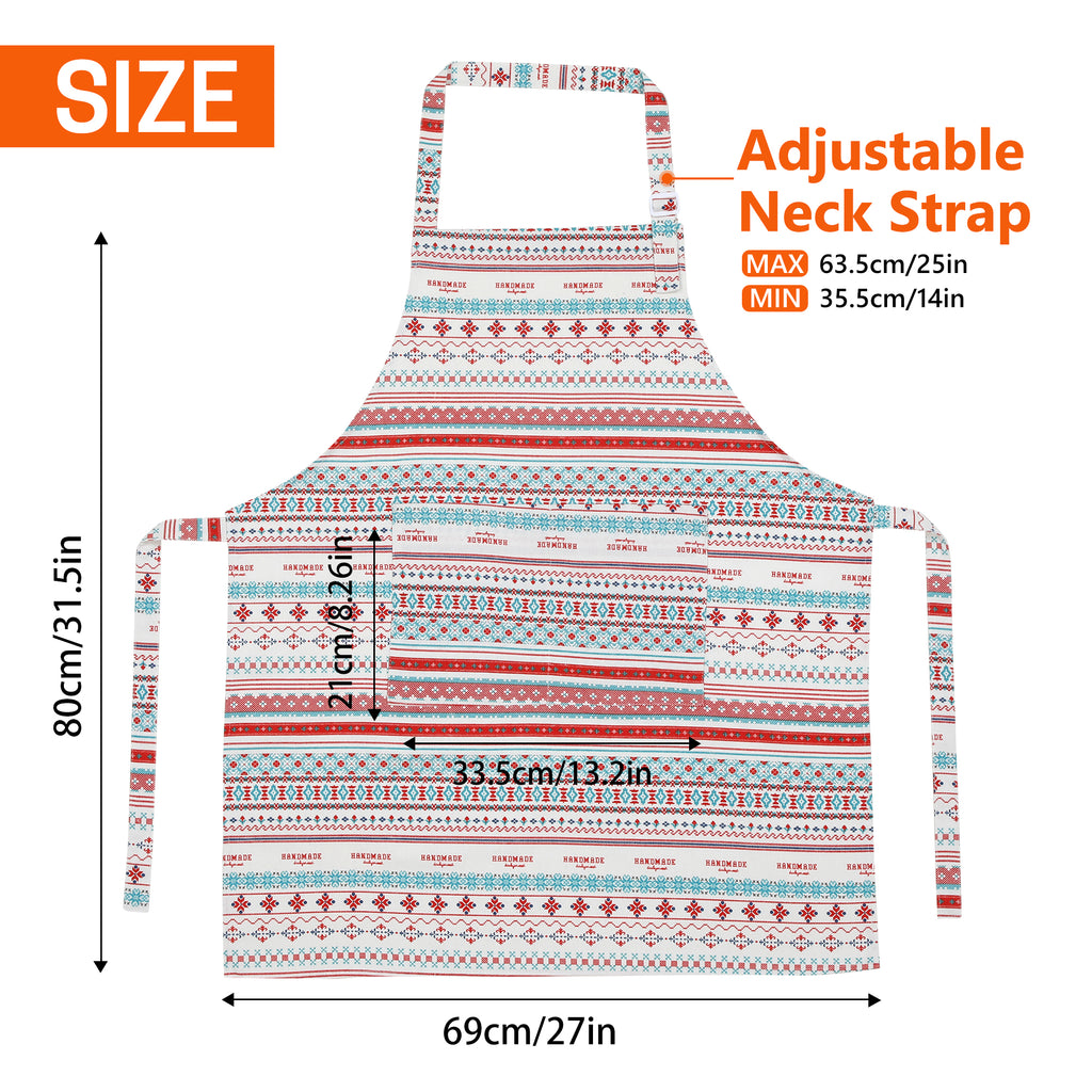 UNIWELL 1pc Adjustable Bib Aprons with 2 Pockets, Durable Kitchen Aprons for Cooking Baking