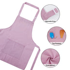 Kids Apron for 1.2‑1.5m Children, Adjustable Cooking Apron with Pocket for Kitchen Baking Painting Art