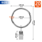 UNIWELL 20/40packs Curtain Rings with Clips, Heavy Duty Drapery Clip,Tension Rods Hooks, Polish Black Curtain Hooks Hangers
