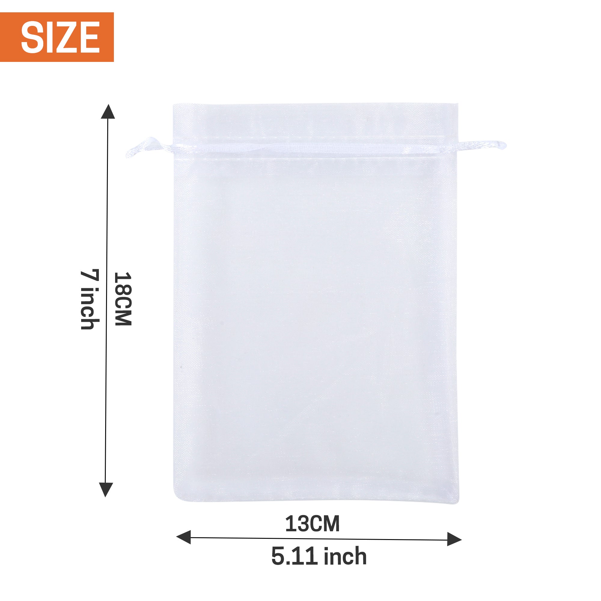UNIWELL 100 Pcs 5x7 Inches Organza Bags Drawstring Mesh Jewelry Candy Pouches, Reusable Favor Bags for Christmas, Baby Shower, and Crafts