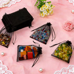 UNIWELL 100 Pcs 5x7 Inches Organza Bags Drawstring Mesh Jewelry Candy Pouches, Reusable Favor Bags for Christmas, Baby Shower, and Crafts
