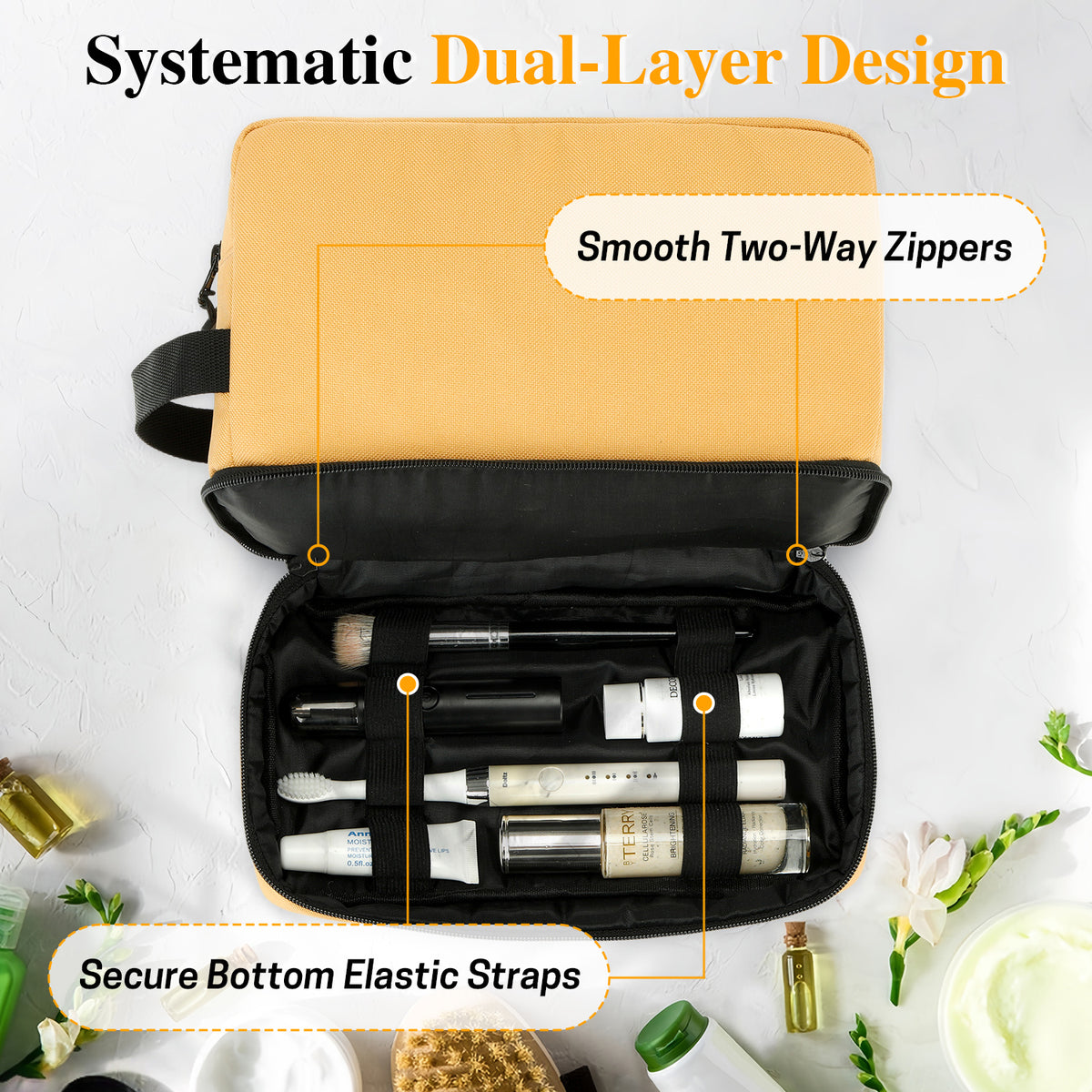 UNIWELL Travel Toiletry Bag for Men Women Travel Dopp Kit Water Resistant Shaving Bag for Toiletries Accessories Makeup Cosmetic Organizer Gift