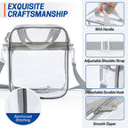 UNIWELL Clear Bag Stadium Approved, Unisex Crossbody Bag Adjustable Strap Shoulder Bags for Concerts Festival Sports Events