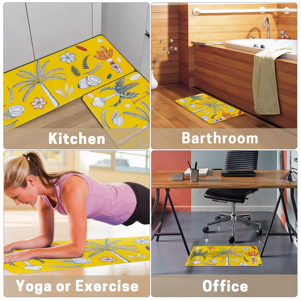 UNIWELL 2-Pack Non-Slip Kitchen Rug Set, Washable Floor Mats 17"x30"+17"x47"