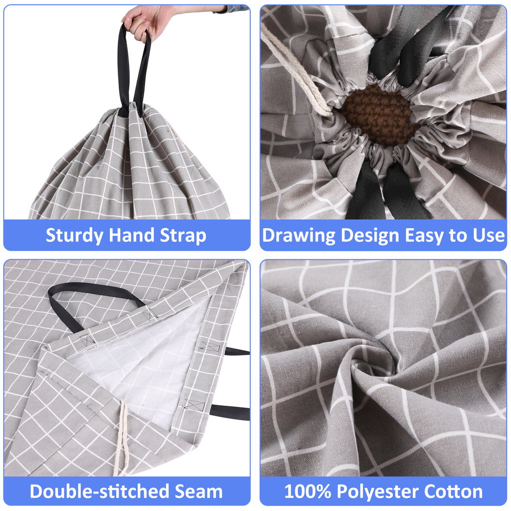 UNIWELL 2 Pack Extra Large Heavy Duty Washable Drawstring Laundry Bags for Home, Dorm, Travel and Gym Clothes