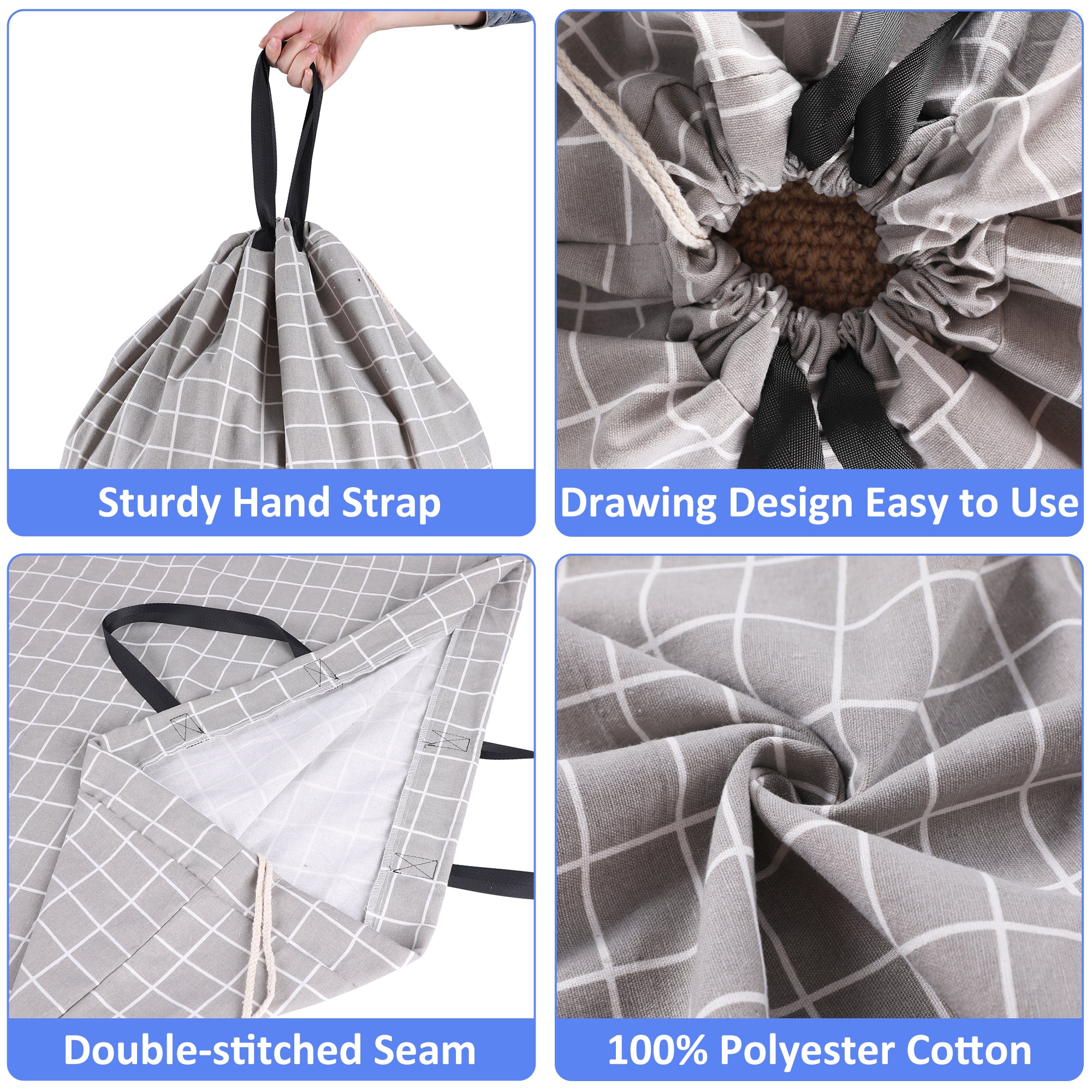 UNIWELL 2 Pack Extra Large Heavy Duty Washable Drawstring Laundry Bags for Home, Dorm, Travel and Gym Clothes