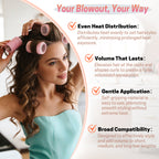 UNIWELL 52pcs Self Grip Velcro Hair Rollers, Reusable Heatless Curlers for Long Medium Short Hair, No Heat Sleep-in Salon Hairdressing Set