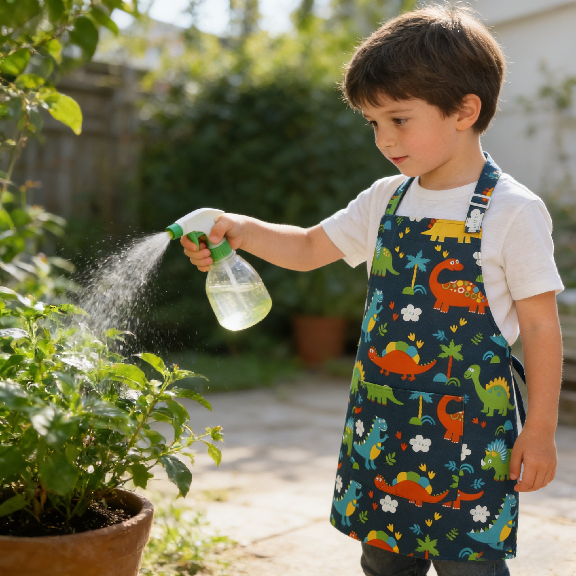 Kids Apron for 1.2‑1.5m Children, Adjustable Cooking Apron with Pocket for Kitchen Baking Painting Art