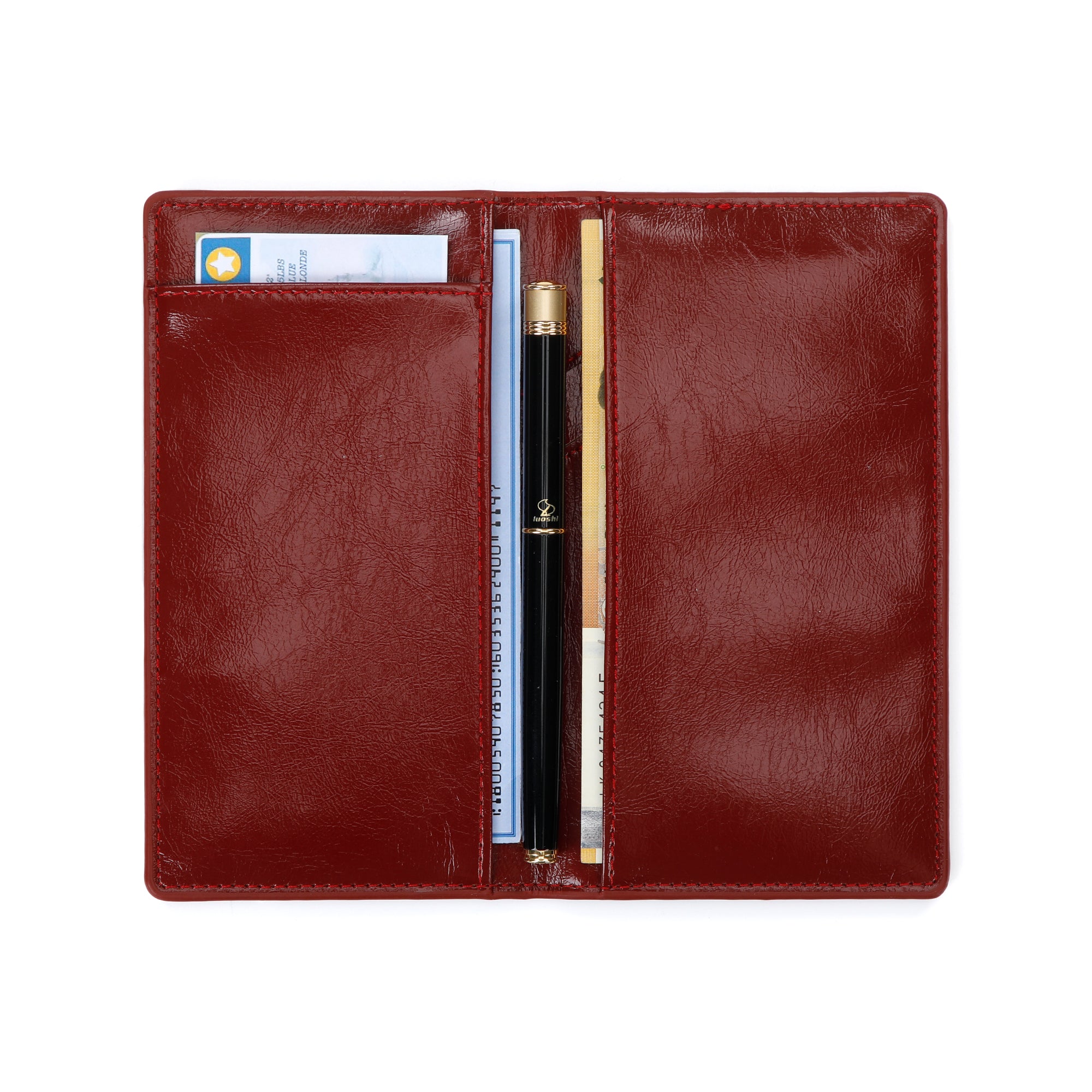 UNIWELL Leather Checkbook Holder for Personal Checks – Standard Checkbook Cover for Duplicate Checks, Big Capacity Wallet with Pen Holder & Card Slots