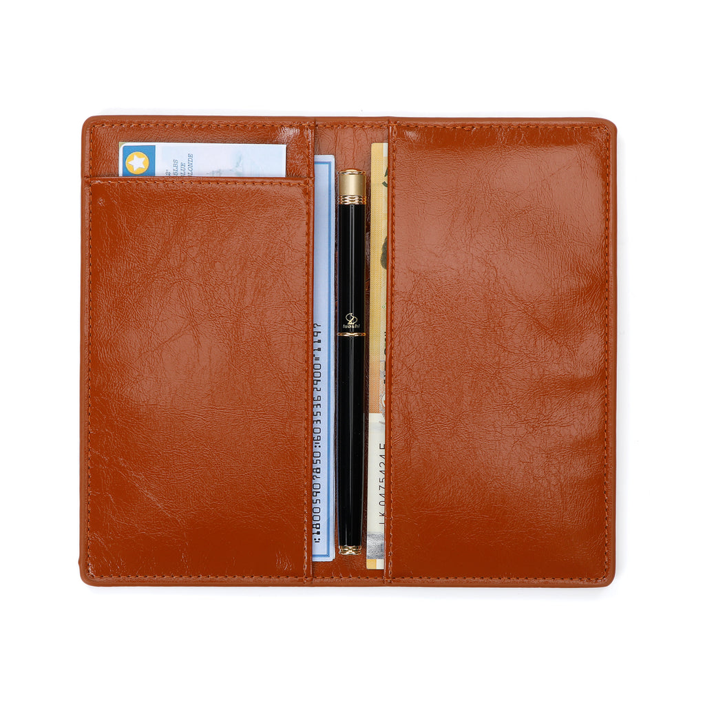 UNIWELL Leather Checkbook Holder for Personal Checks – Standard Checkbook Cover for Duplicate Checks, Big Capacity Wallet with Pen Holder & Card Slots