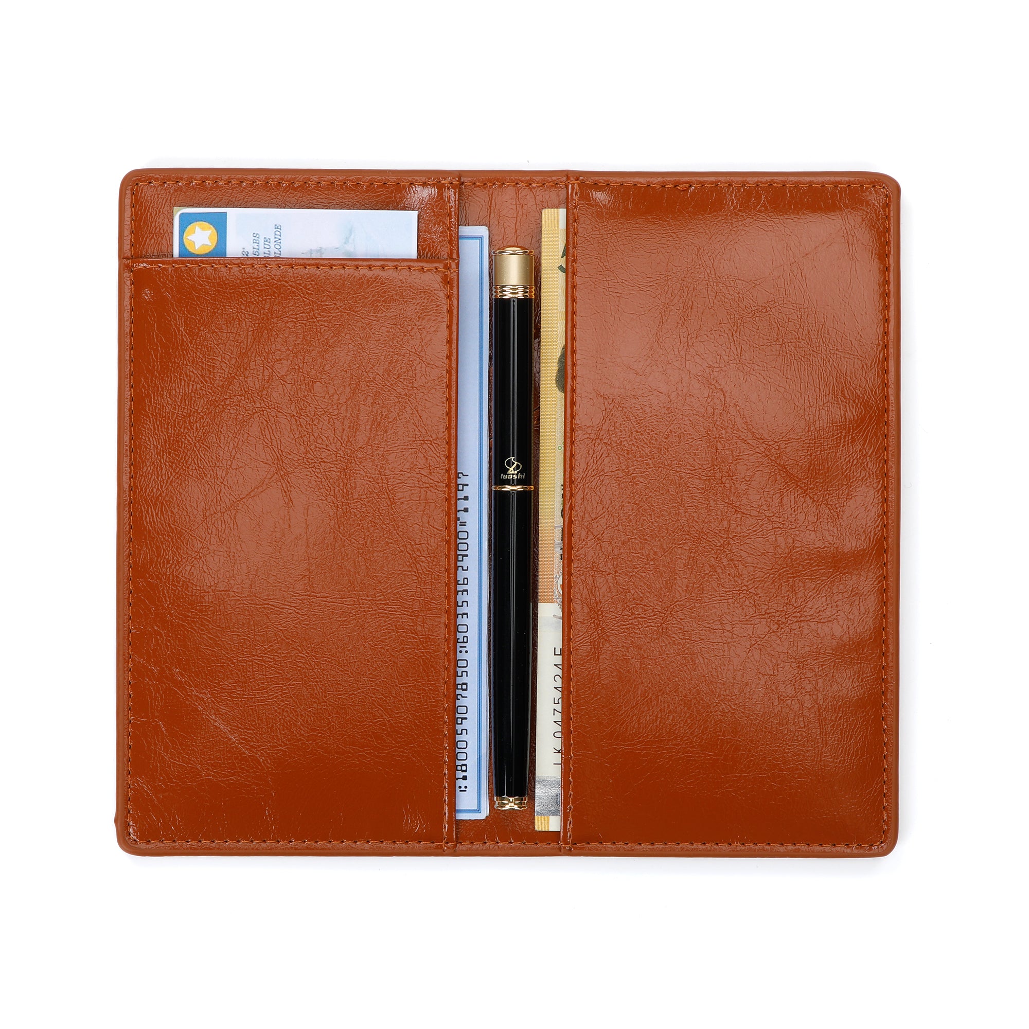 UNIWELL Leather Checkbook Holder for Personal Checks – Standard Checkbook Cover for Duplicate Checks, Big Capacity Wallet with Pen Holder & Card Slots